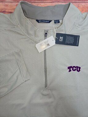 Cutter & Buck TCU Horned Frogs Mens Half-Zip Pullover 5XB NWT